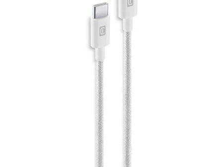 Cabo Entrançado Cellular Line Power USB para USB-C 1.5m - Branco Online now